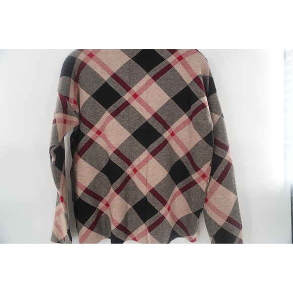 NWT Rachel Zoe Plaid Argyle Sweater Preppy Mock Neck Pullover Cozy Knit Size XL - Picture 4 of 10